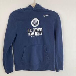 Nike Kids L Blue USA Olympic Gymnastics 2020 Team Trials Hoodie Sweatshirt USAG